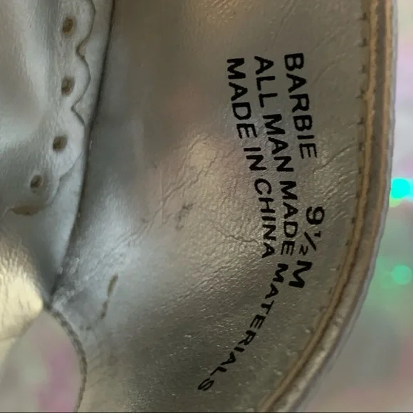 Kelly & Katie Silver Glitter Barbie Kitten Heel Mules Size 9.5M - Picture 5 of 11